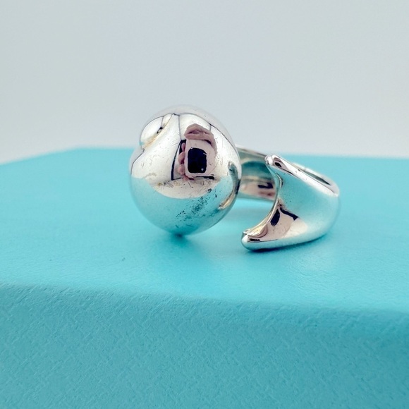 Vtg. Tiffany & Co. Snail Cocktail Ring Elsa Peretti Sterling Silver - Picture 1 of 9